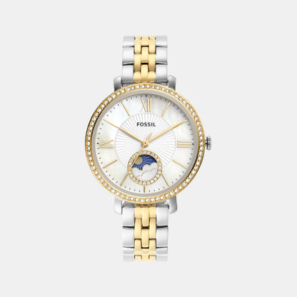 Fossil Jacqueline Women Quartz Mother Of Pearl Dial Multi-Function Stainless Steel Watch Es5166