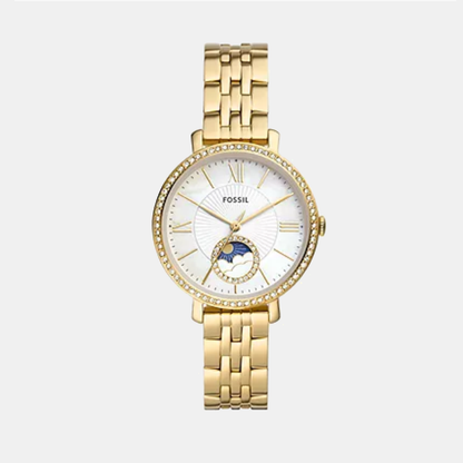 Fossil Jacqueline Women Quartz Mother Of Pearl Dial Multi-Function Stainless Steel Watch Es5167