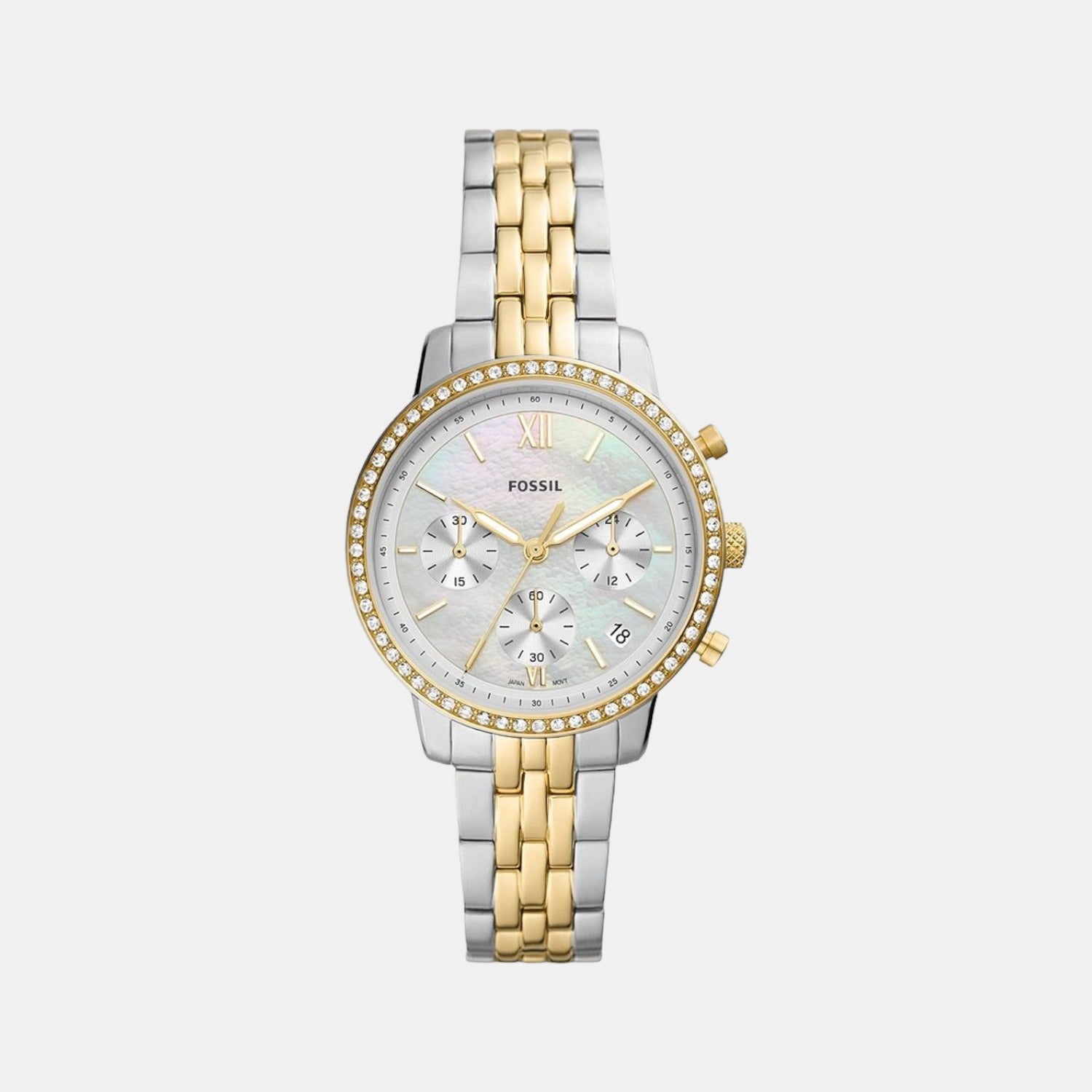 Fossil Neutra Women Quartz Silver Dial Chronograph Stainless Steel Watch Es5216