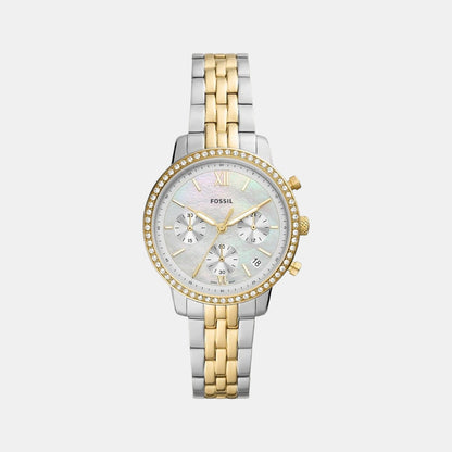 Fossil Neutra Women Quartz Silver Dial Chronograph Stainless Steel Watch Es5216