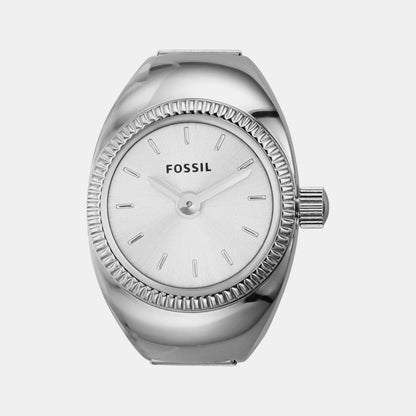 Fossil Watch Ring Women Quartz Silver Dial Analog Stainless Steel Watch Es5245