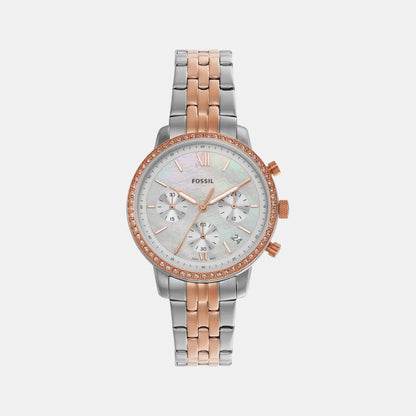 Fossil Neutra Women Quartz Mother Of Pearl Dial Chronograph Stainless Steel Watch Es5279