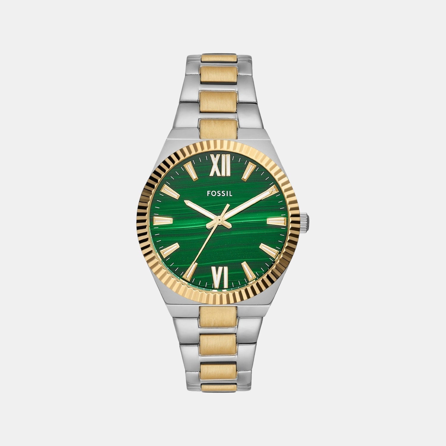 Fossil Scarlette Women Quartz Green Dial Analog Stainless Steel Watch Es5334