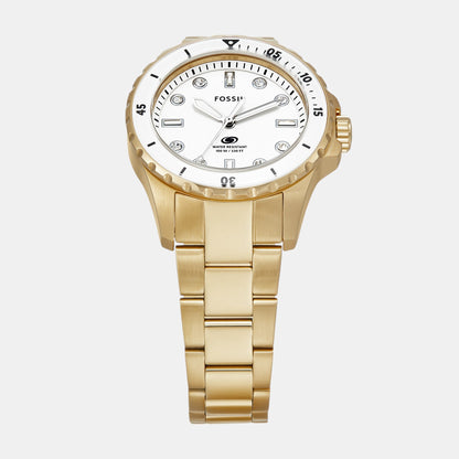 Fossil Fossil Blue Dive Women Quartz White Dial Analog Stainless Steel Watch Es5350