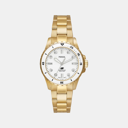 Fossil Fossil Blue Dive Women Quartz White Dial Analog Stainless Steel Watch Es5350