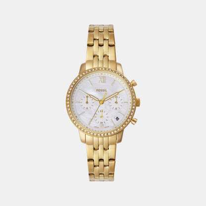 Fossil Neutra Women Quartz White Dial Chronograph Stainless Steel Watch Es5358