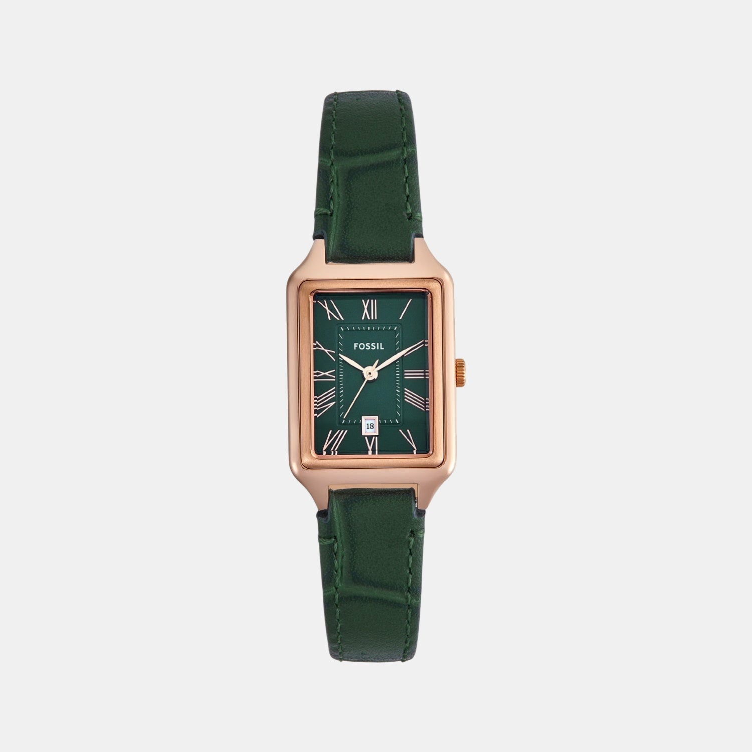 Fossil Raquel Women Quartz Green Dial Analog Leather Watch Es5366