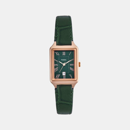Fossil Raquel Women Quartz Green Dial Analog Leather Watch Es5366