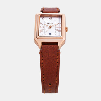 Fossil Raquel Women Quartz White Dial Analog Leather Watch Es5377Set