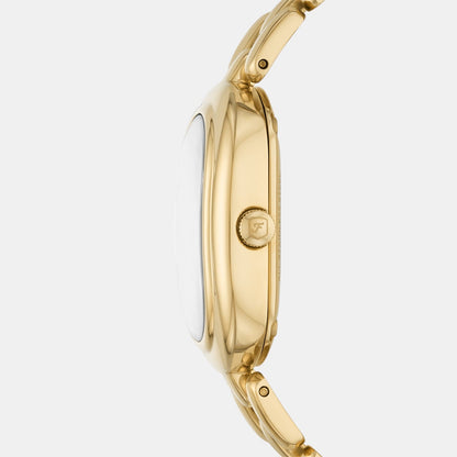 Fossil Sloan Women Quartz Gold Dial Analog Stainless Steel Watch Es5380