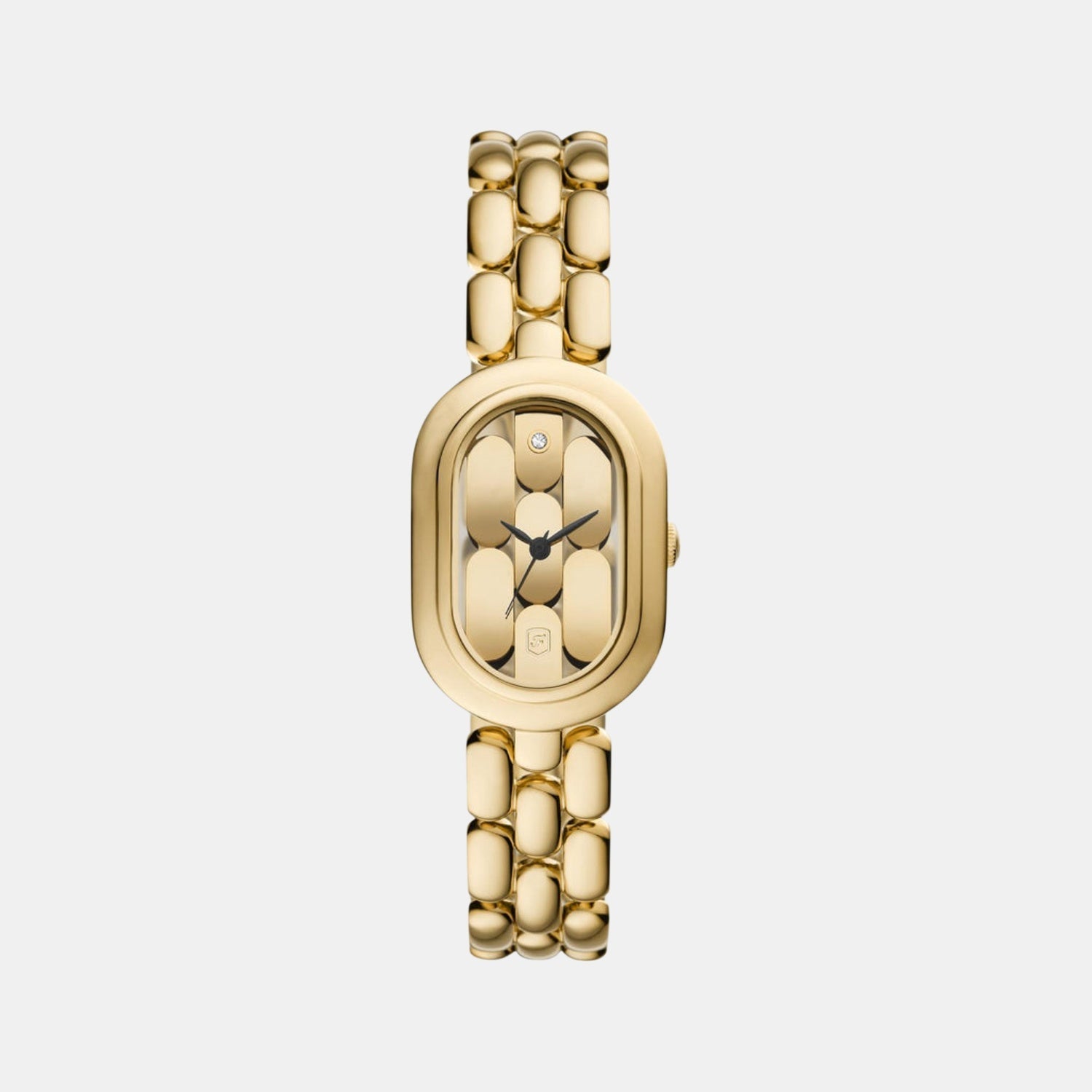 Fossil Sloan Women Quartz Gold Dial Analog Stainless Steel Watch Es5380