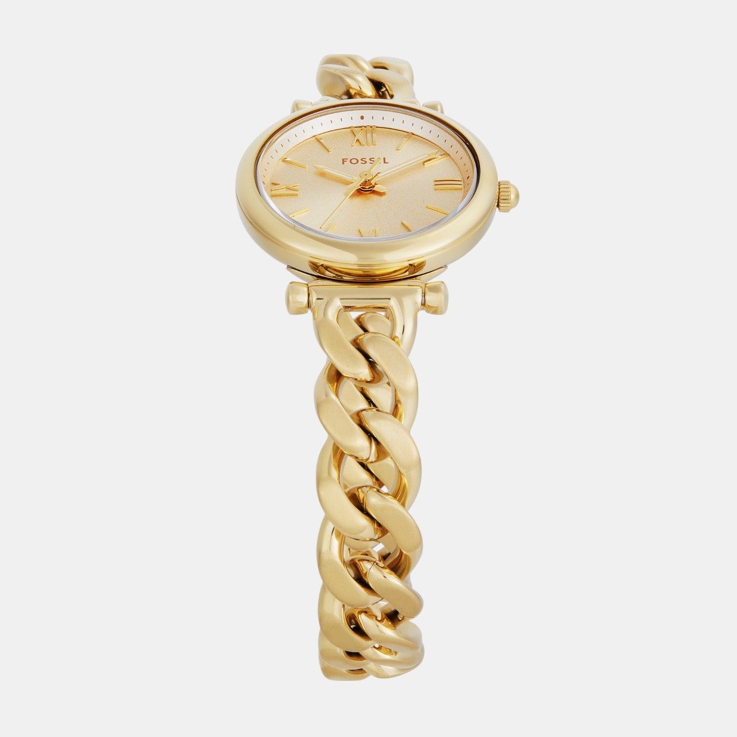 Fossil Carlie Women Quartz Gold Dial Analog Stainless Steel Watch Es5387Set
