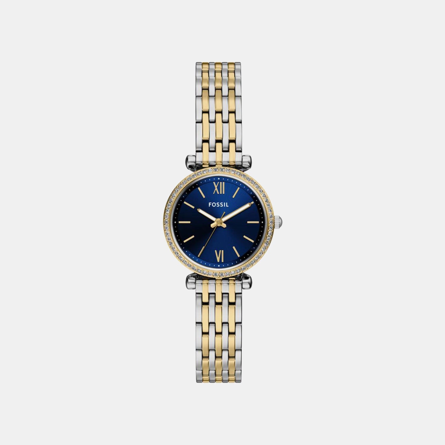 Fossil Carlie Women Quartz Blue Dial Analog Stainless Steel Watch Es5438