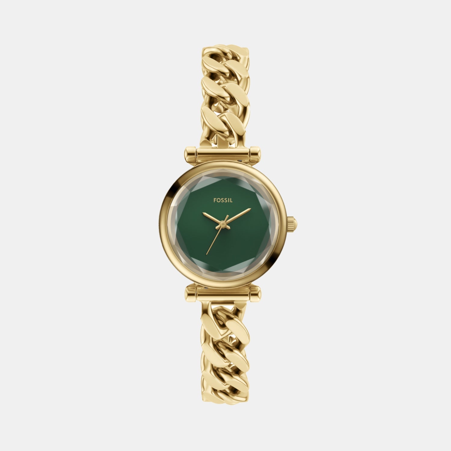 Fossil Carlie Women Quartz Green Dial Analog Stainless Steel Watch Es5441