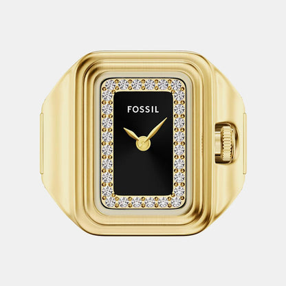 Fossil Raquel Watch Ring Women Quartz Black Dial Analog Stainless Steel Watch Es5447