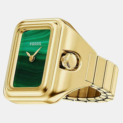 Fossil Raquel Watch Ring Women Quartz Green Dial Analog Stainless Steel Watch Es5448