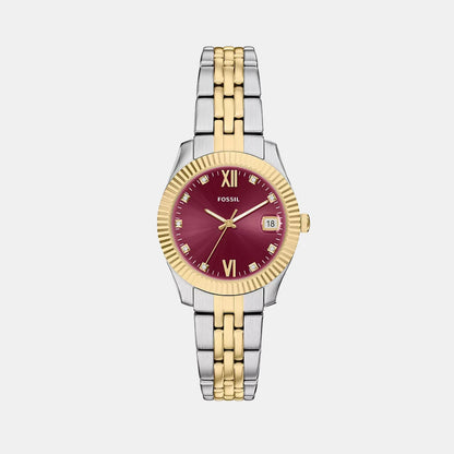 Fossil Scarlette Women Quartz Pink Dial Analog Stainless Steel Watch Es5461