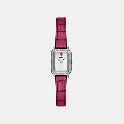 Fossil Raquel Women Quartz Silver Dial Analog Leather Watch Es5466