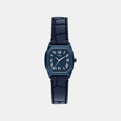 Fossil Harlow Women Quartz Blue Dial Analog Leather Watch Es5481