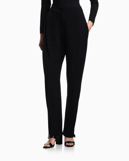 Emporio Armani Washed twill trousers with side crease