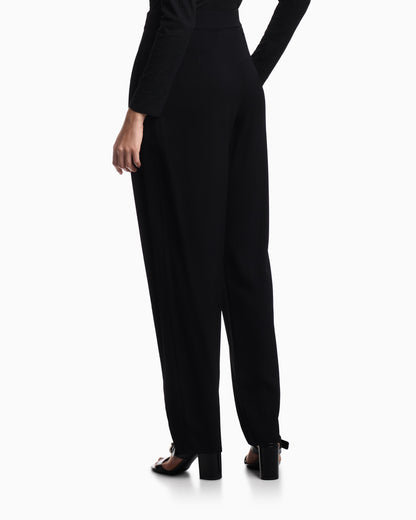 Emporio Armani Washed twill trousers with side crease