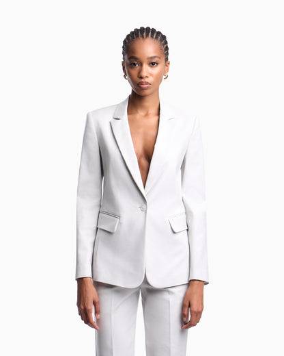 Emporio Armani US Exclusive compact stretch-cotton single-breasted jacket