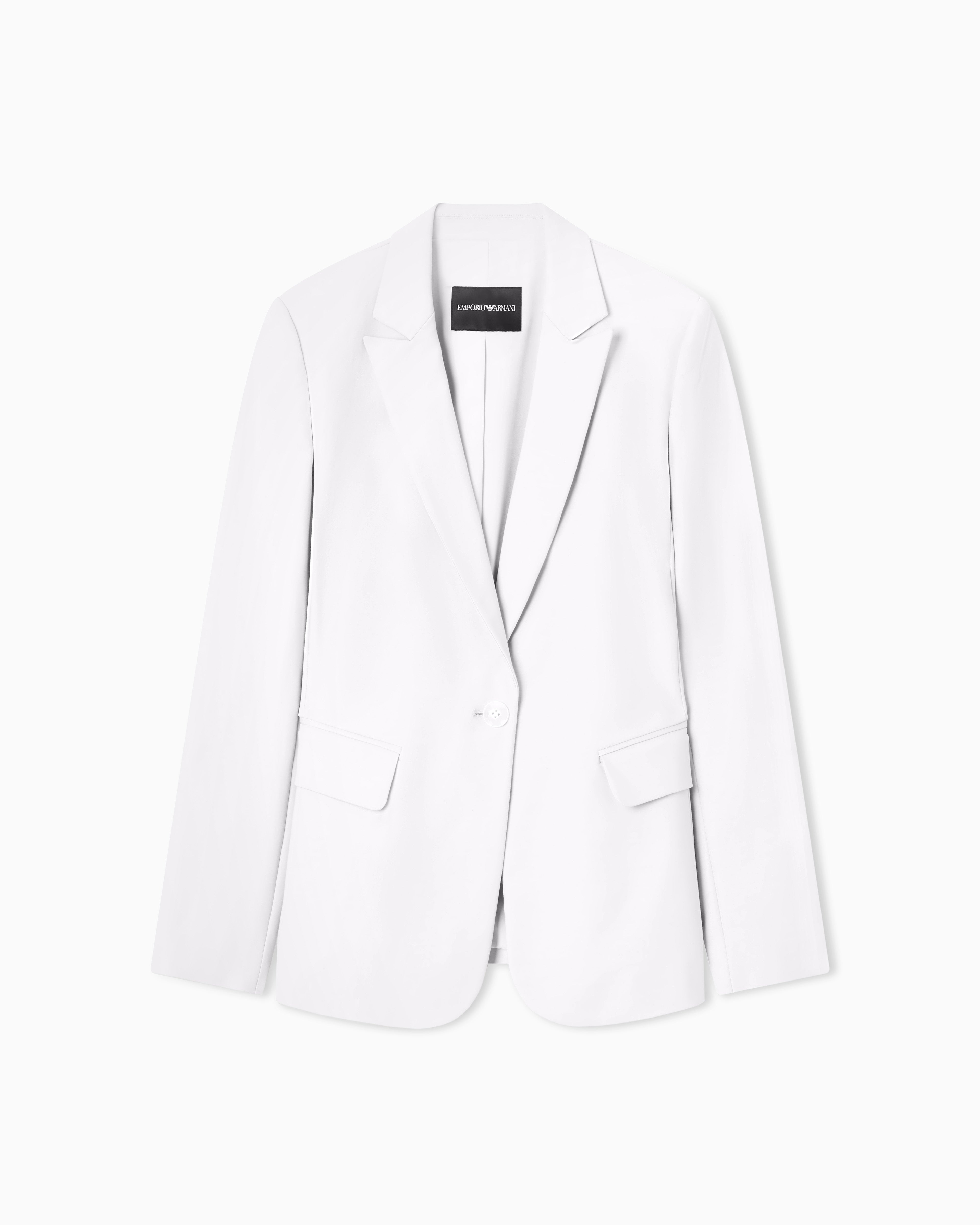 Emporio Armani US Exclusive compact stretch-cotton single-breasted jacket