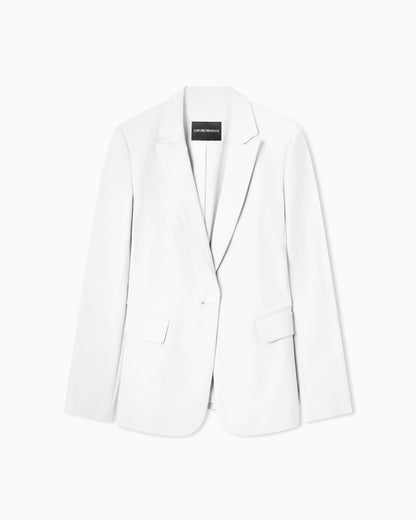 Emporio Armani US Exclusive compact stretch-cotton single-breasted jacket