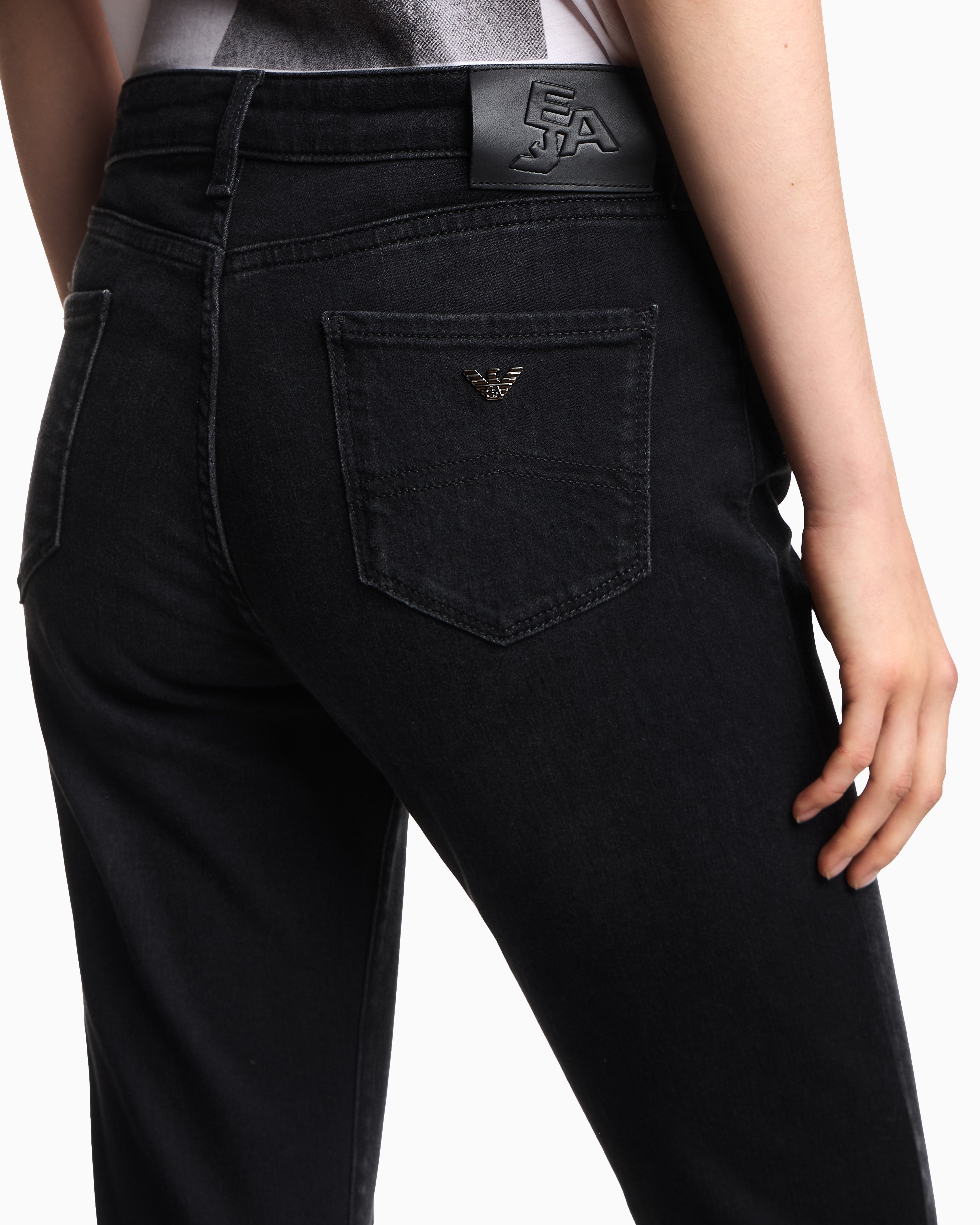 Emporio Armani J20 High-waisted super-skinny leg jeans in a worn-look stretch denim