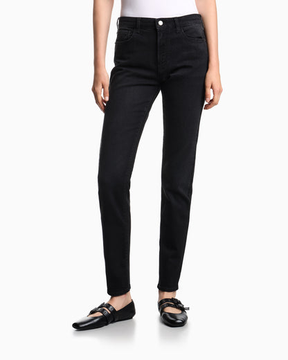 Emporio Armani J20 High-waisted super-skinny leg jeans in a worn-look stretch denim