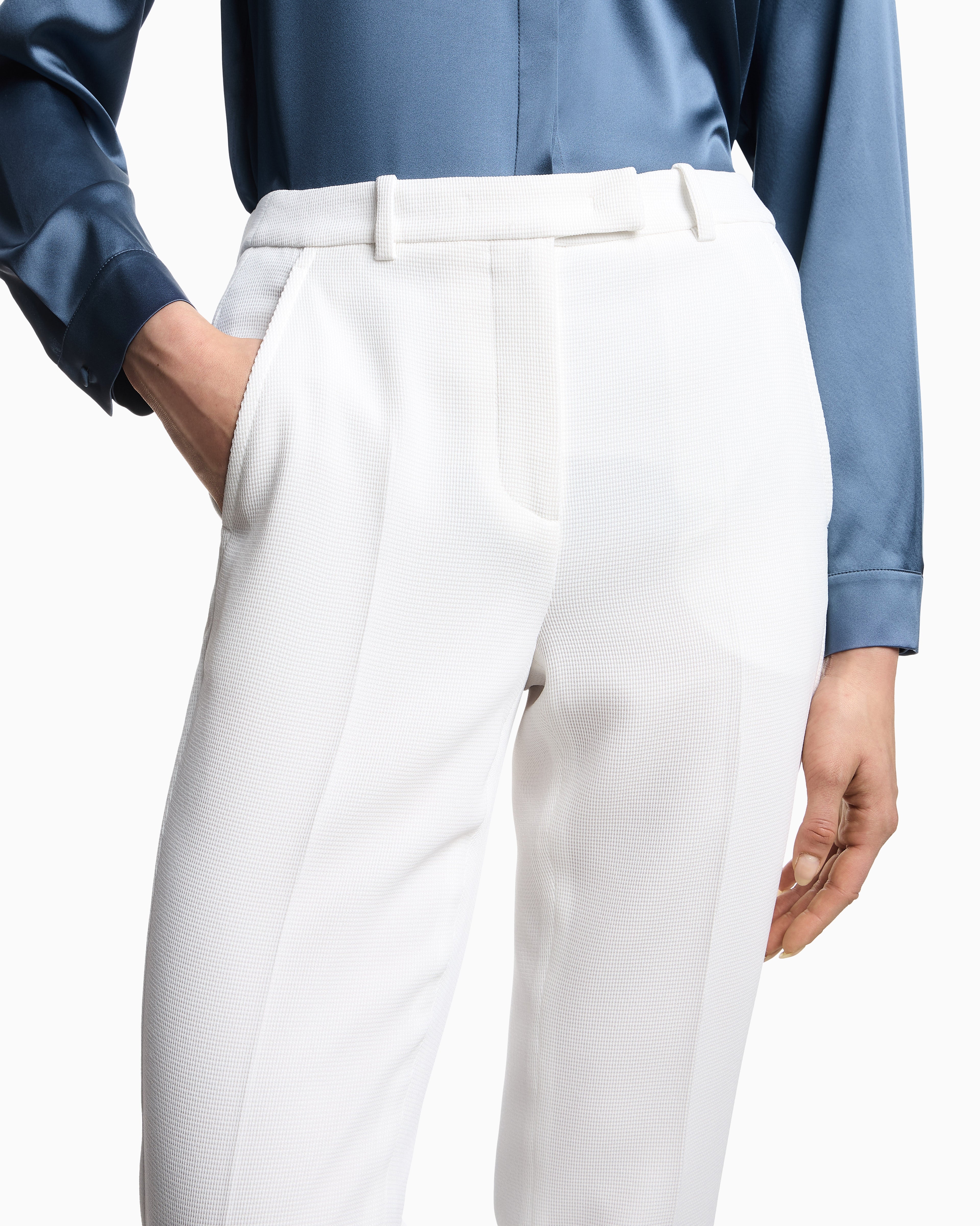 Emporio Armani ASV waffle weave technical fabric trousers