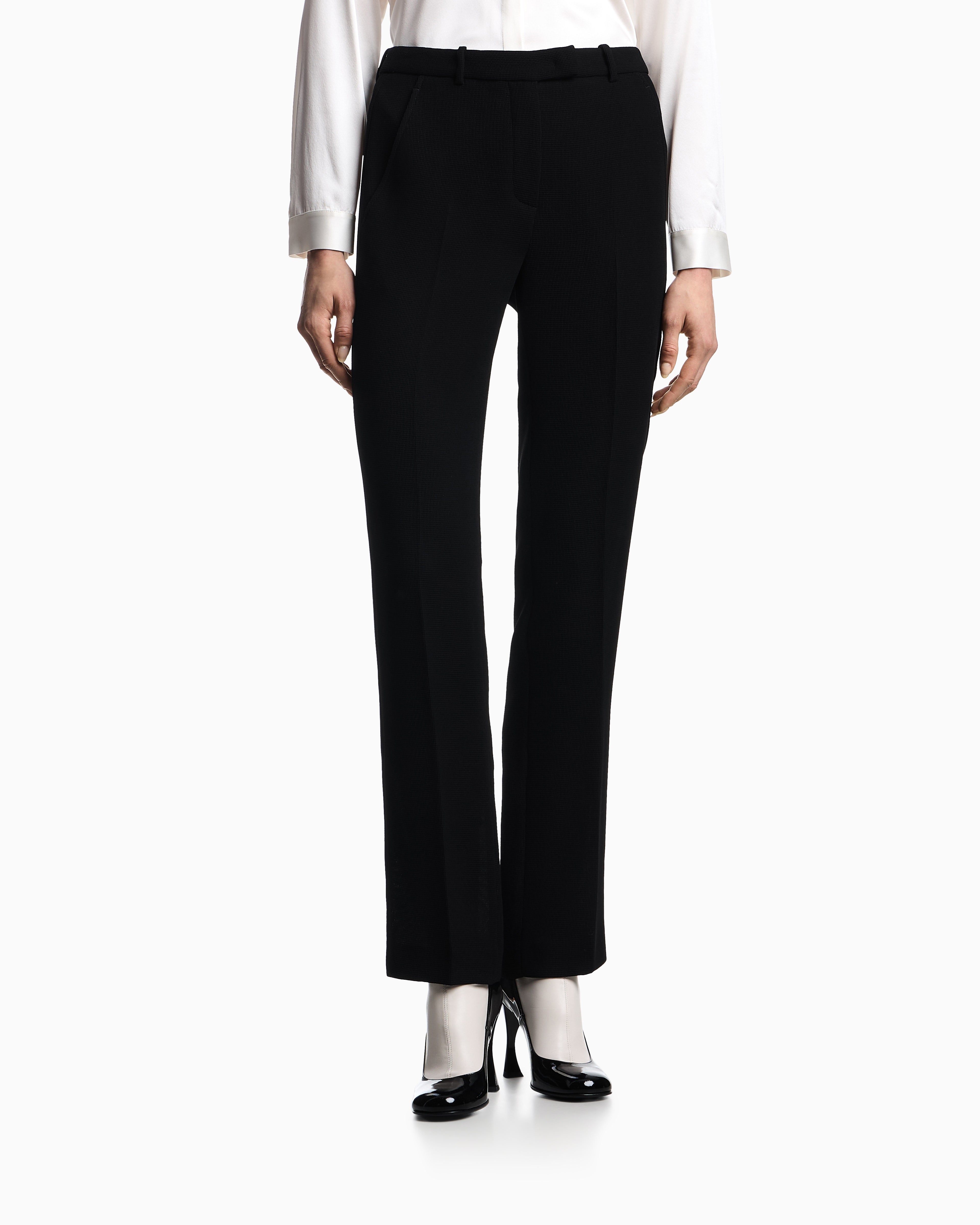 Emporio Armani ASV waffle weave technical fabric trousers