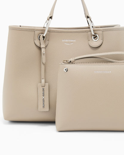Emporio Armani Shopping bag with a pebbled texture and dual top handles