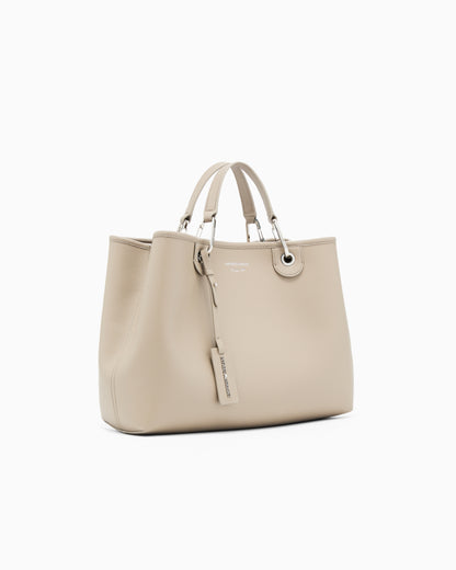 Emporio Armani Shopping bag with a pebbled texture and dual top handles