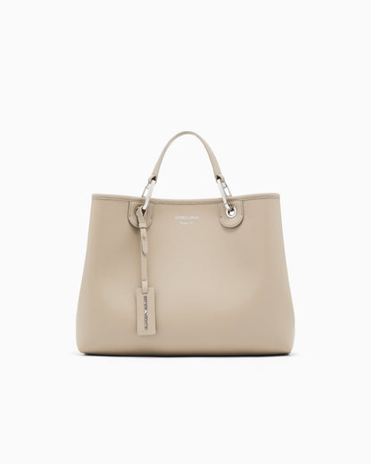 Emporio Armani Shopping bag with a pebbled texture and dual top handles
