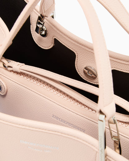 Emporio Armani Shopping bag with a pebbled texture and dual top handles