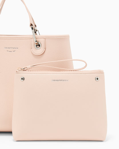 Emporio Armani Shopping bag with a pebbled texture and dual top handles