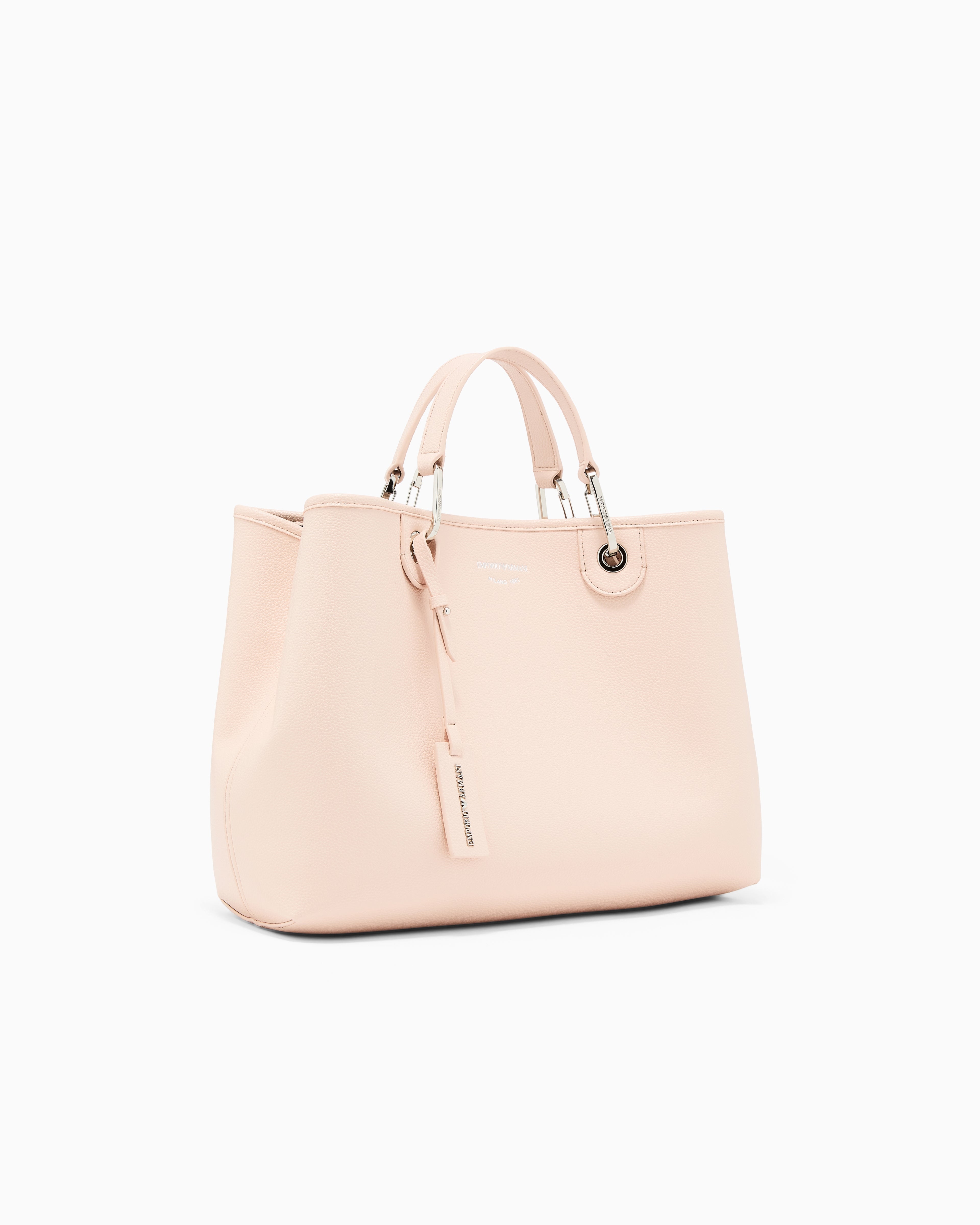 Emporio Armani Shopping bag with a pebbled texture and dual top handles
