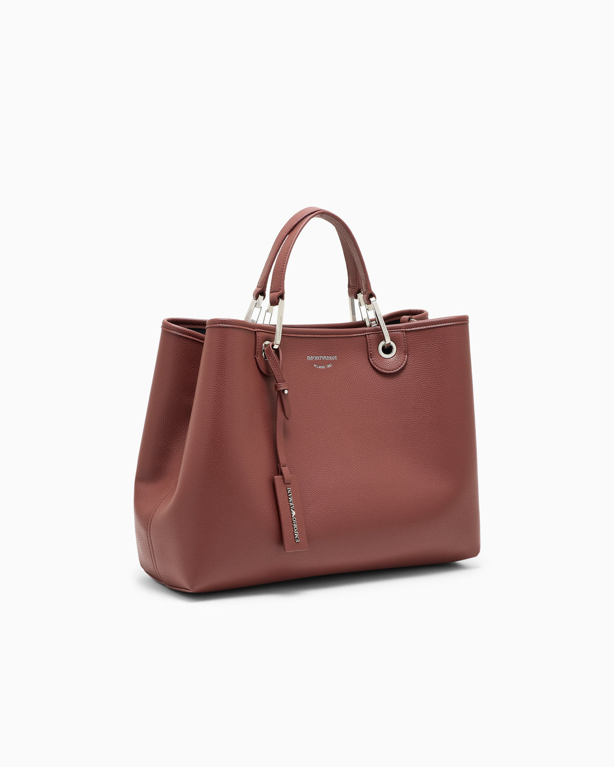Emporio Armani Shopping bag with a pebbled texture and dual top handles