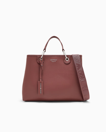 Emporio Armani Shopping bag with a pebbled texture and dual top handles