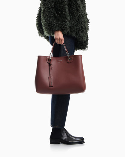 Emporio Armani Shopping bag with a pebbled texture and dual top handles