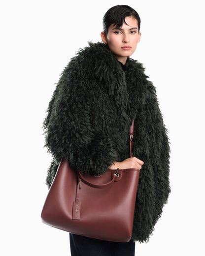 Emporio Armani Shopping bag with a pebbled texture and dual top handles