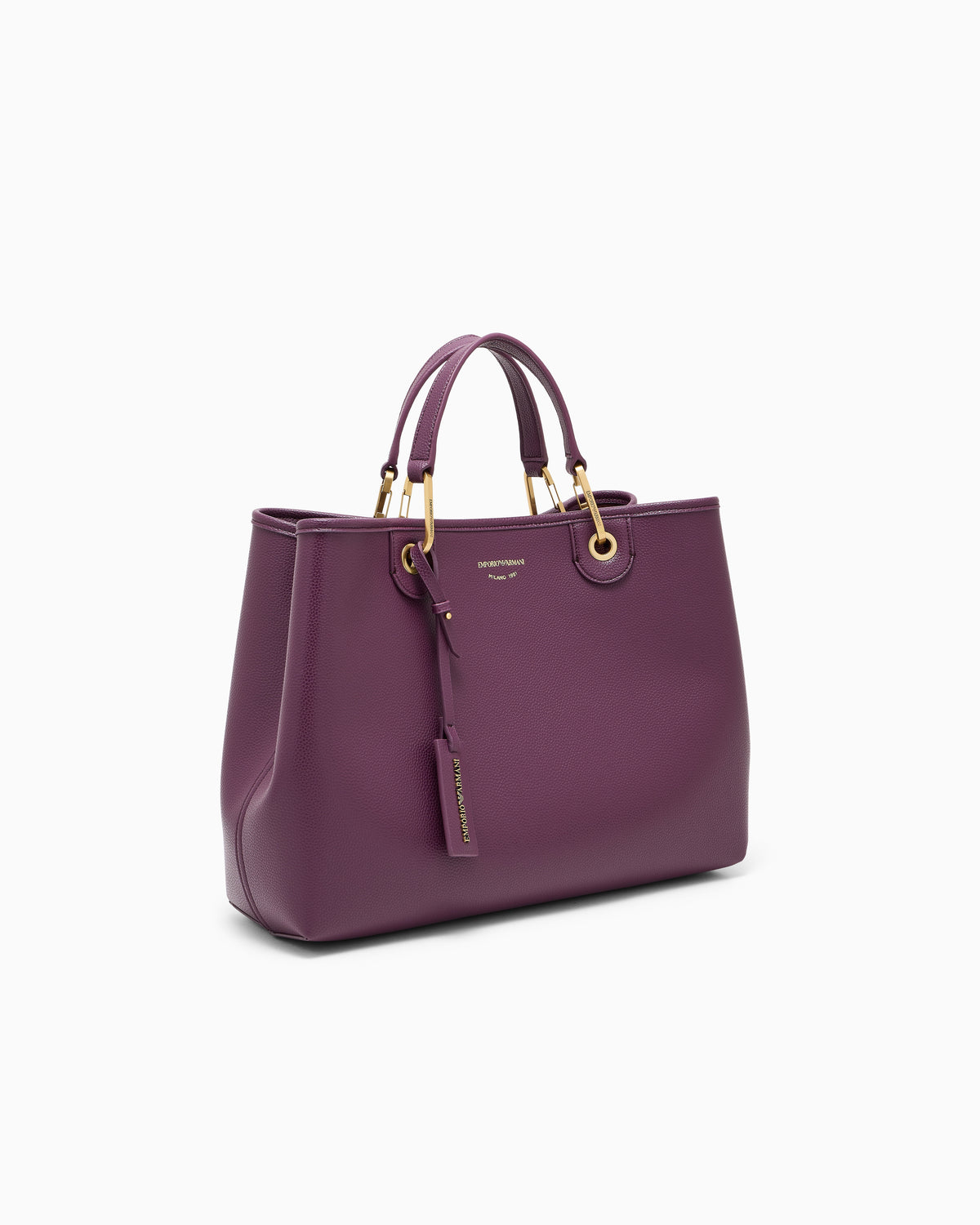 Emporio Armani Shopping bag with a pebbled texture and dual top handles