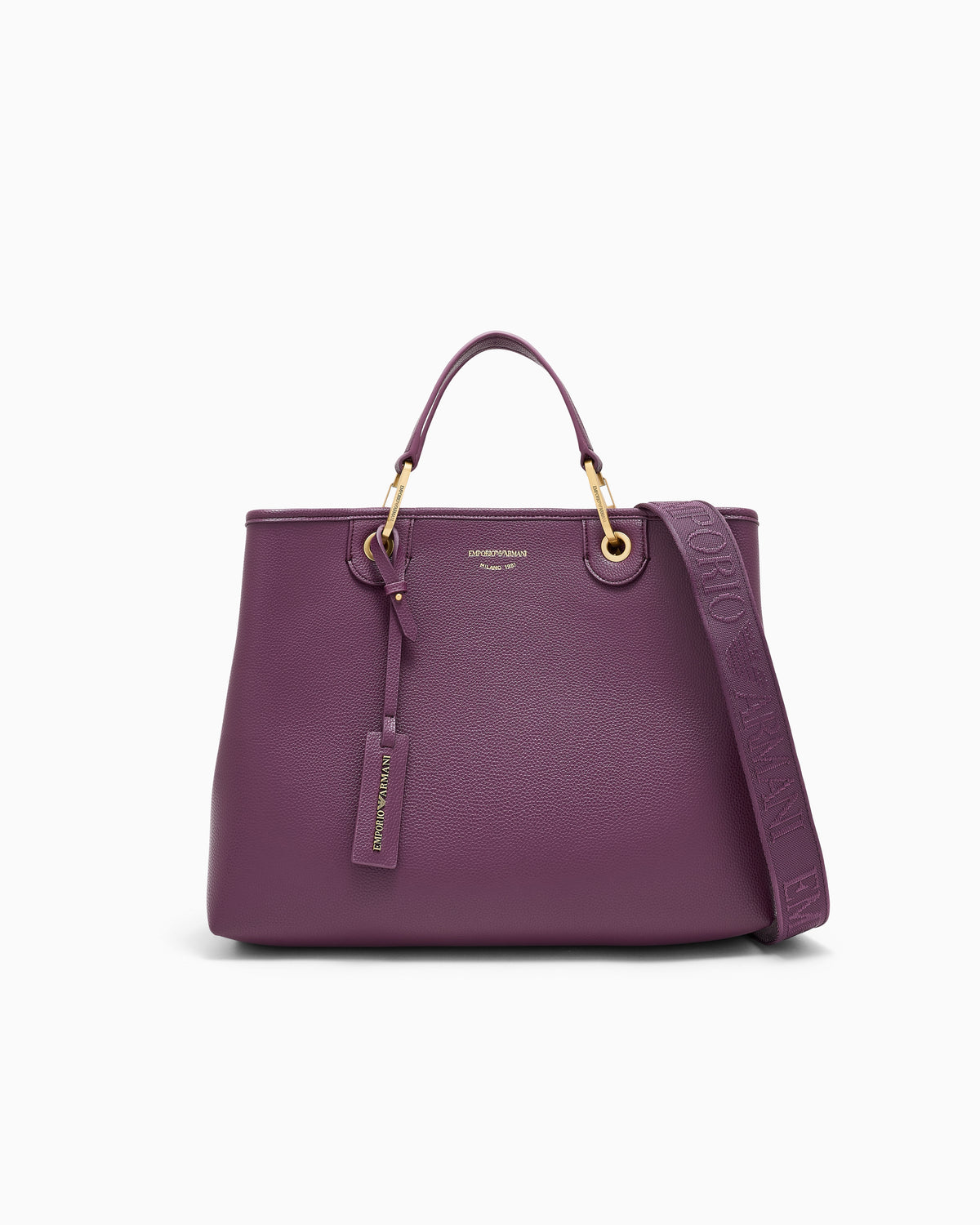 Emporio Armani Shopping bag with a pebbled texture and dual top handles