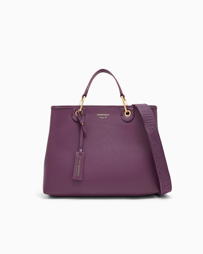 Emporio Armani Shopping bag with a pebbled texture and dual top handles