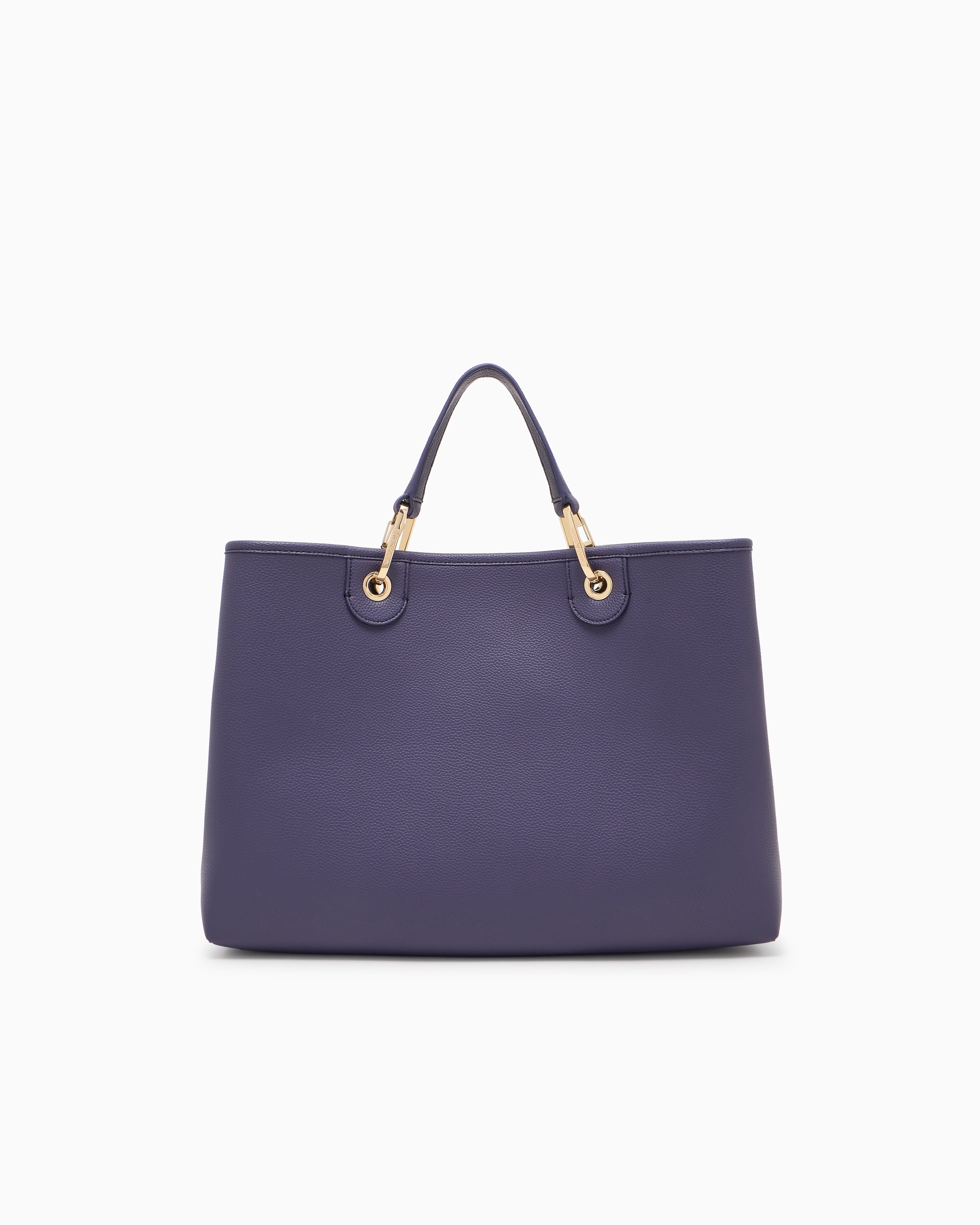 Emporio Armani Shopping bag with a pebbled texture and dual top handles