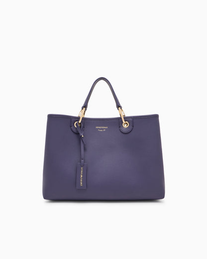 Emporio Armani Shopping bag with a pebbled texture and dual top handles