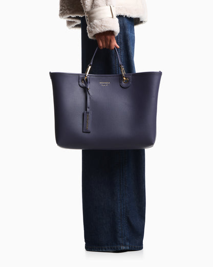 Emporio Armani Shopping bag with a pebbled texture and dual top handles