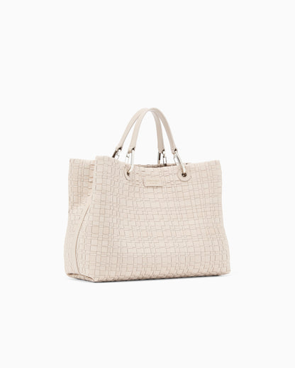 Emporio Armani MyEA medium shopper bag in woven nylon