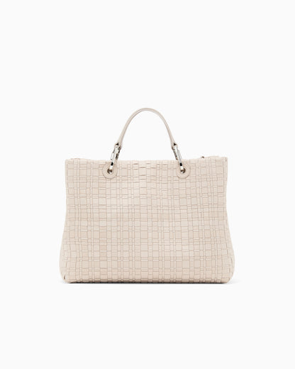 Emporio Armani MyEA medium shopper bag in woven nylon
